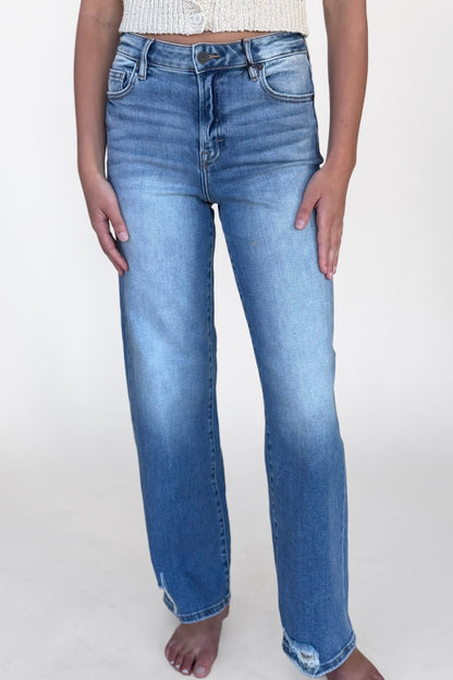Hidden Distressed Dad Jeans