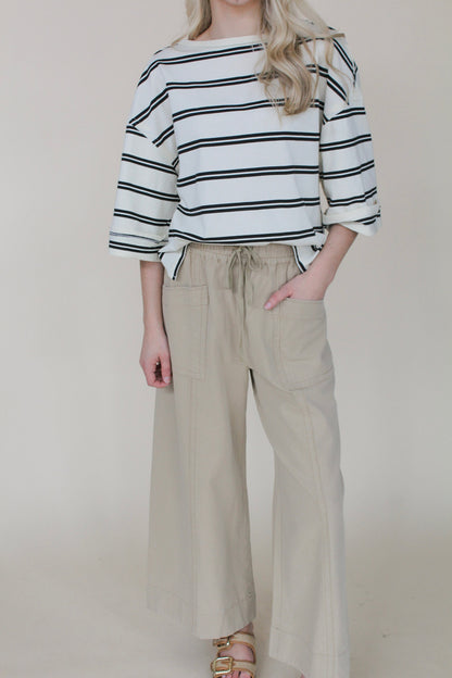 Mineral Wash Wide Leg Elastic Pant