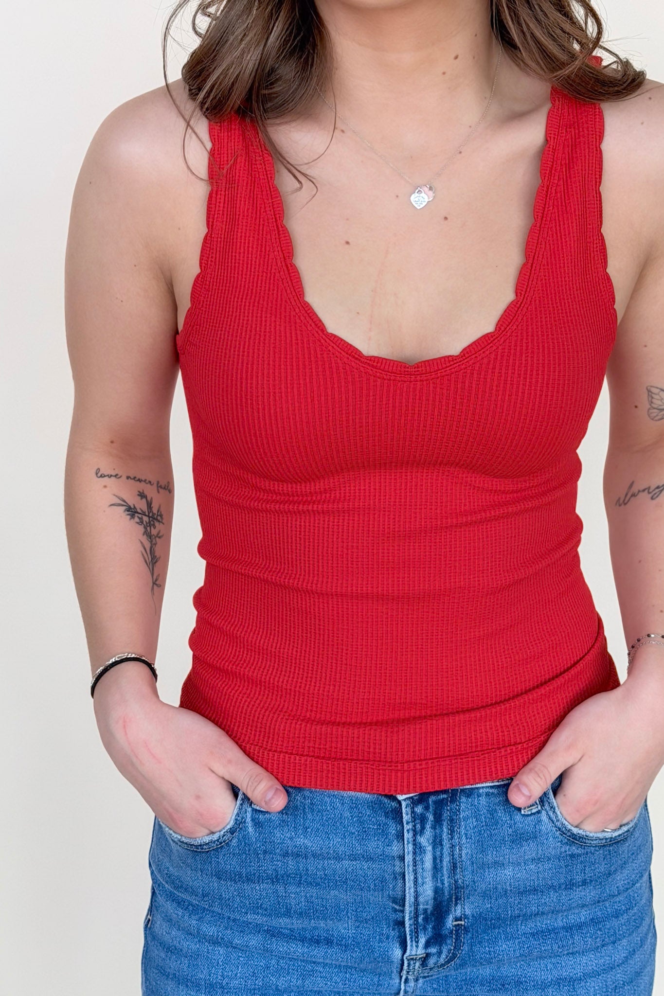 Scallop Edge Reversible Tank - more colors availabe