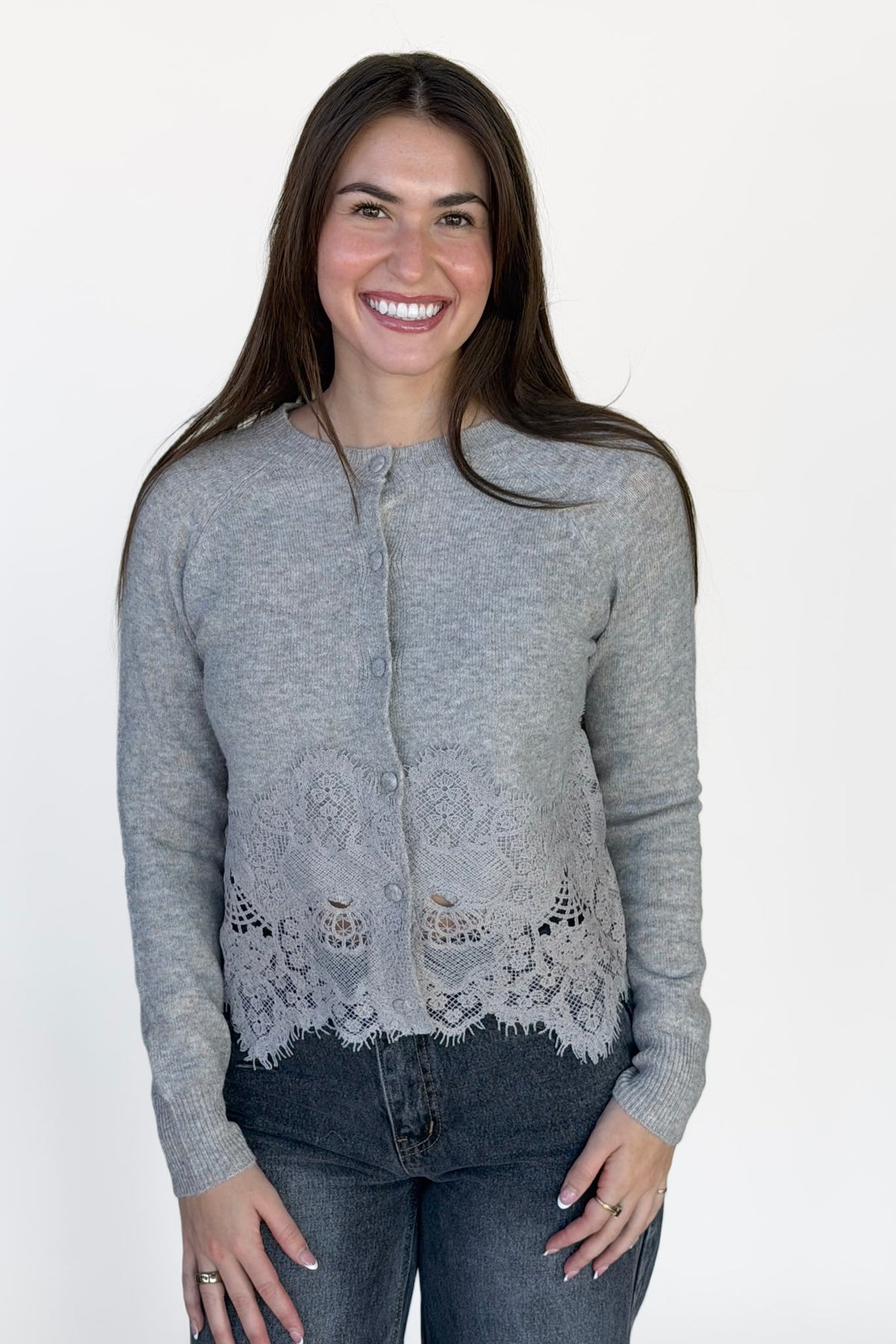 Scarlett Lace Trim Cardigan