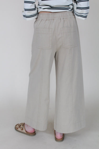 Mineral Wash Wide Leg Elastic Pant