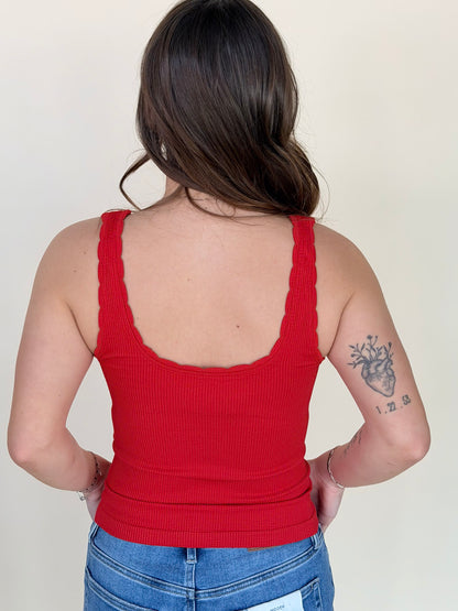 Scallop Edge Reversible Tank - more colors availabe