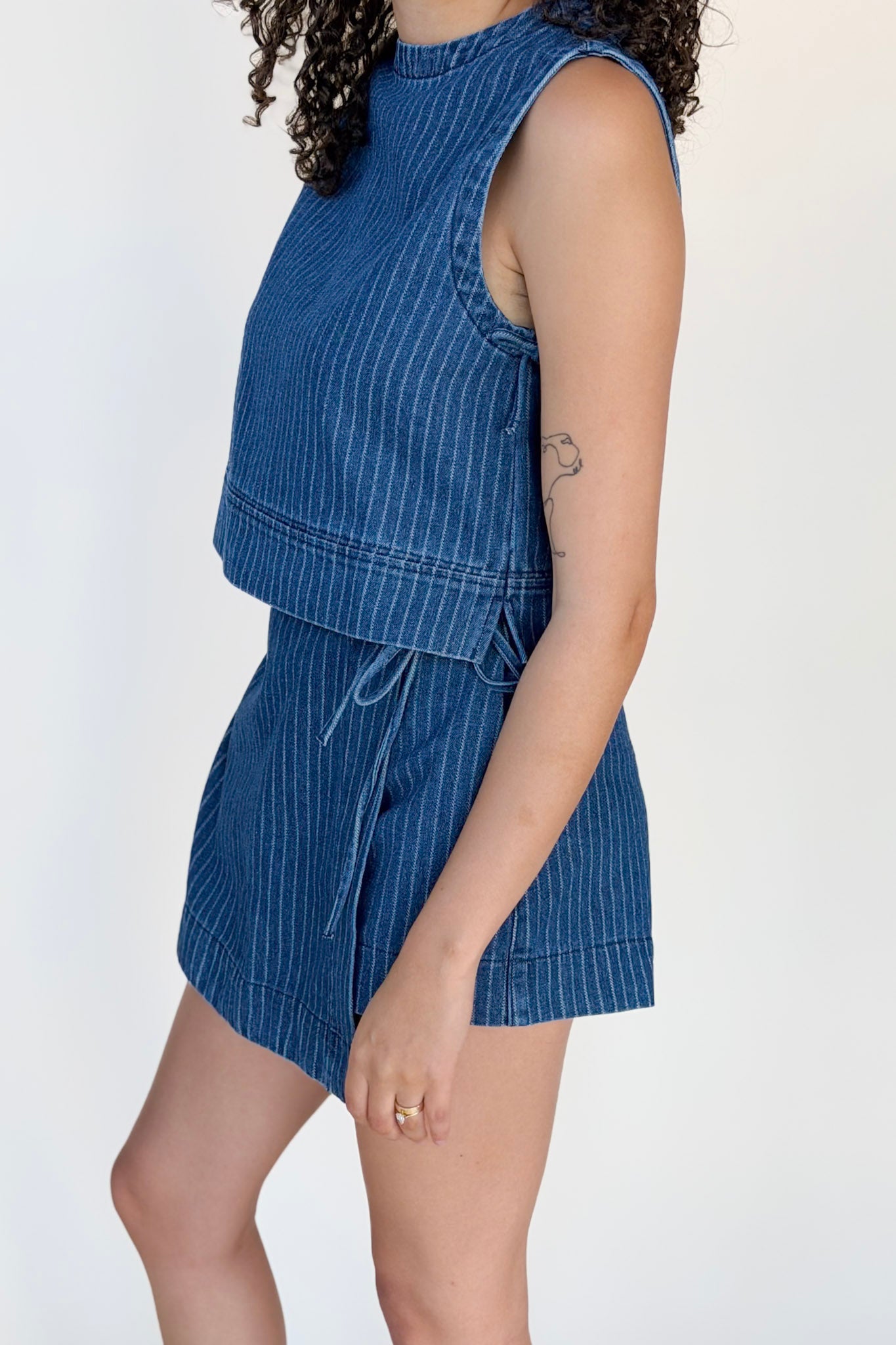 Stella Pinstripe Denim Skort
