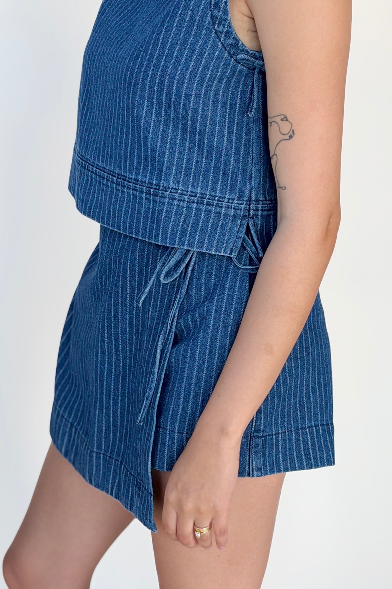 Stella Pinstripe Denim Skort