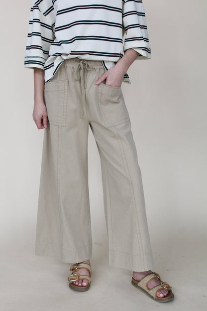 Mineral Wash Wide Leg Elastic Pant