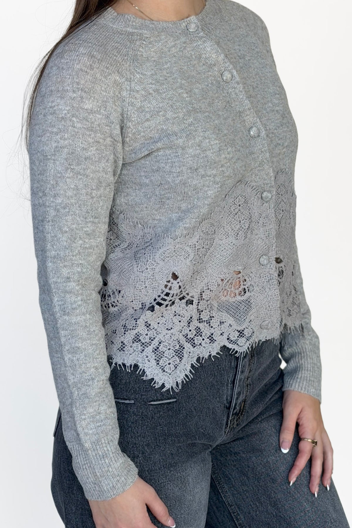 Scarlett Lace Trim Cardigan