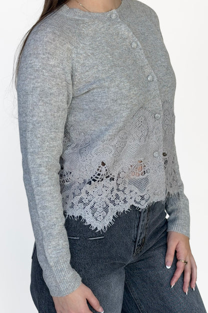 Scarlett Lace Trim Cardigan
