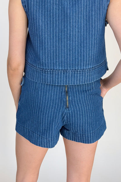 Stella Pinstripe Denim Skort