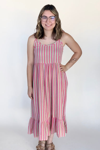 Cloe Pink Midi Dress