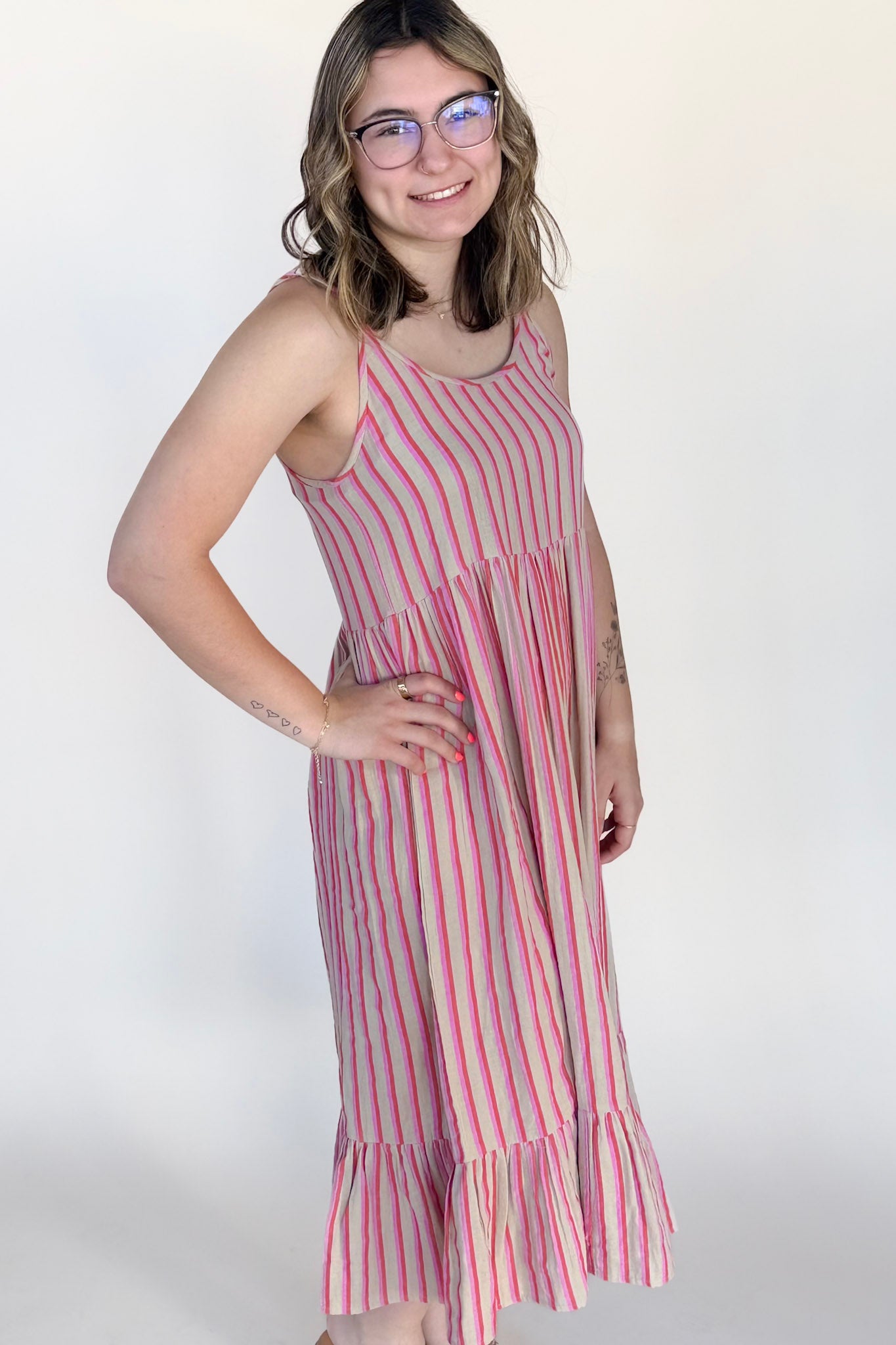 Cloe Pink Midi Dress