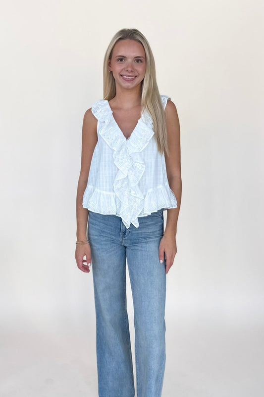 Jenni Ruffle Sleeveless Blouse