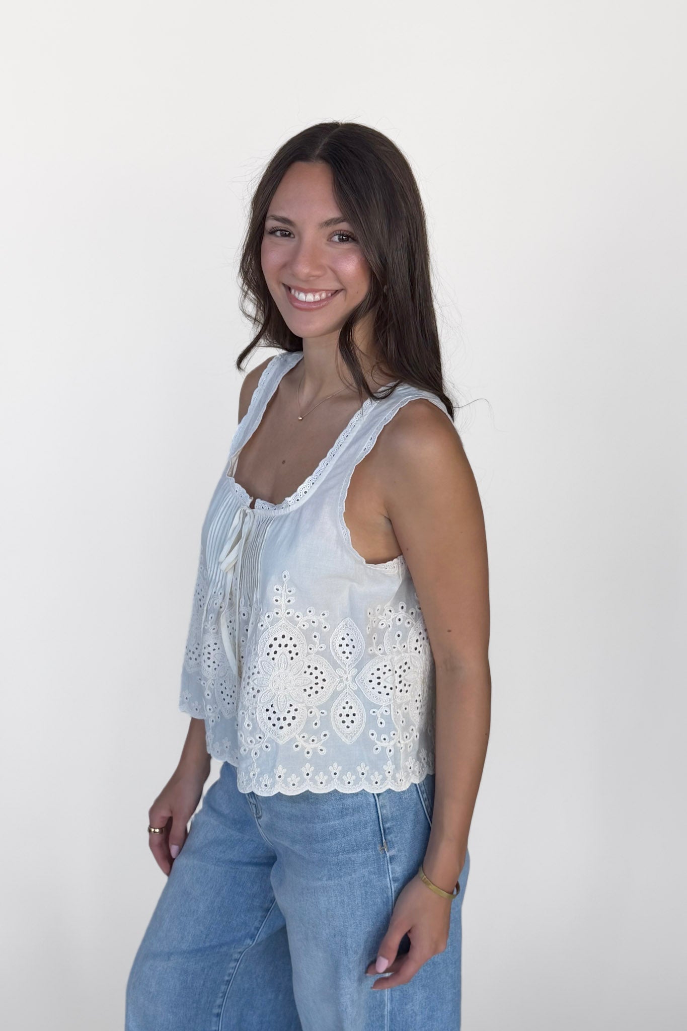 Olivia Eyelet Tank