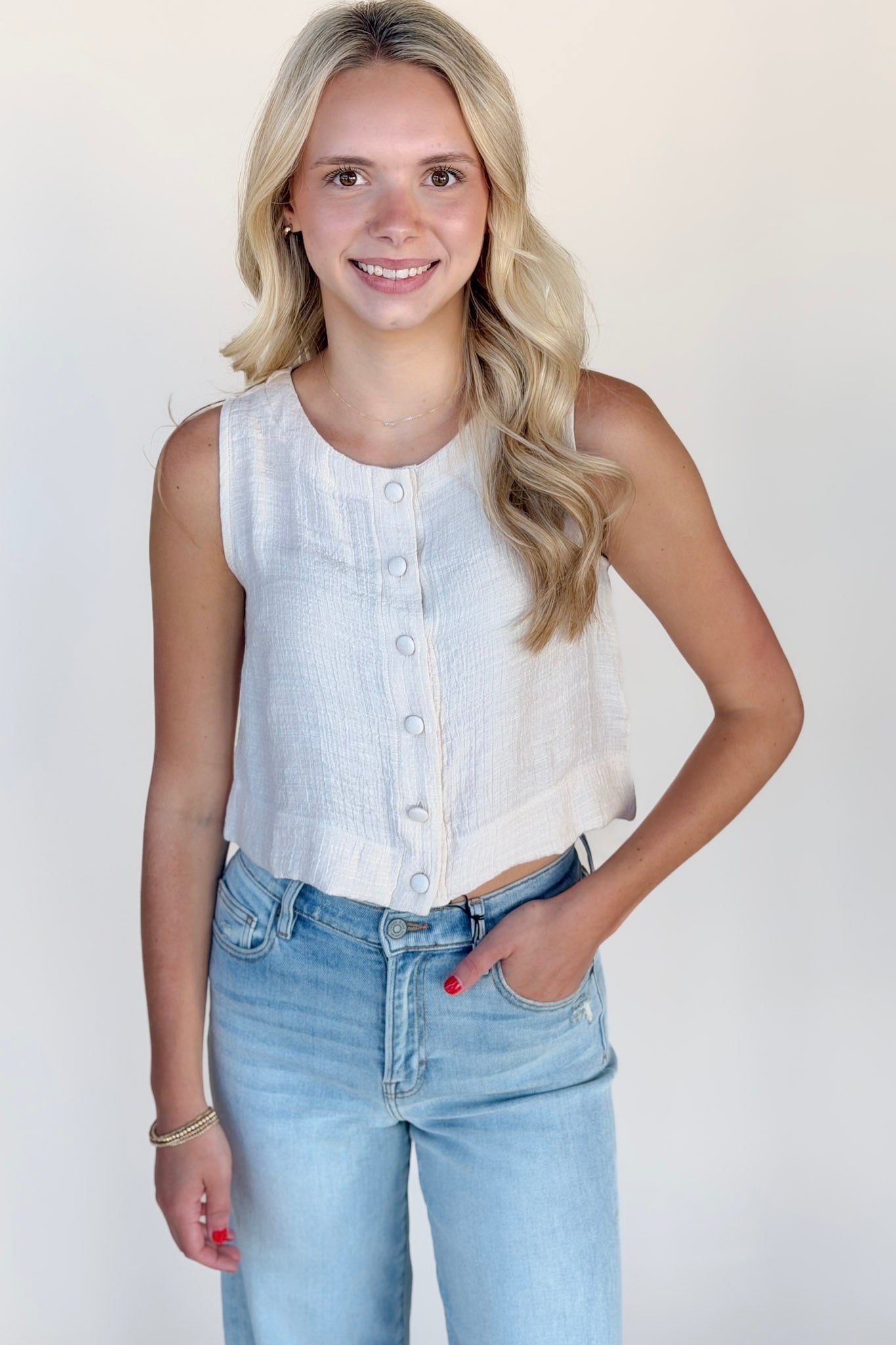 Tatum Button Down Tank