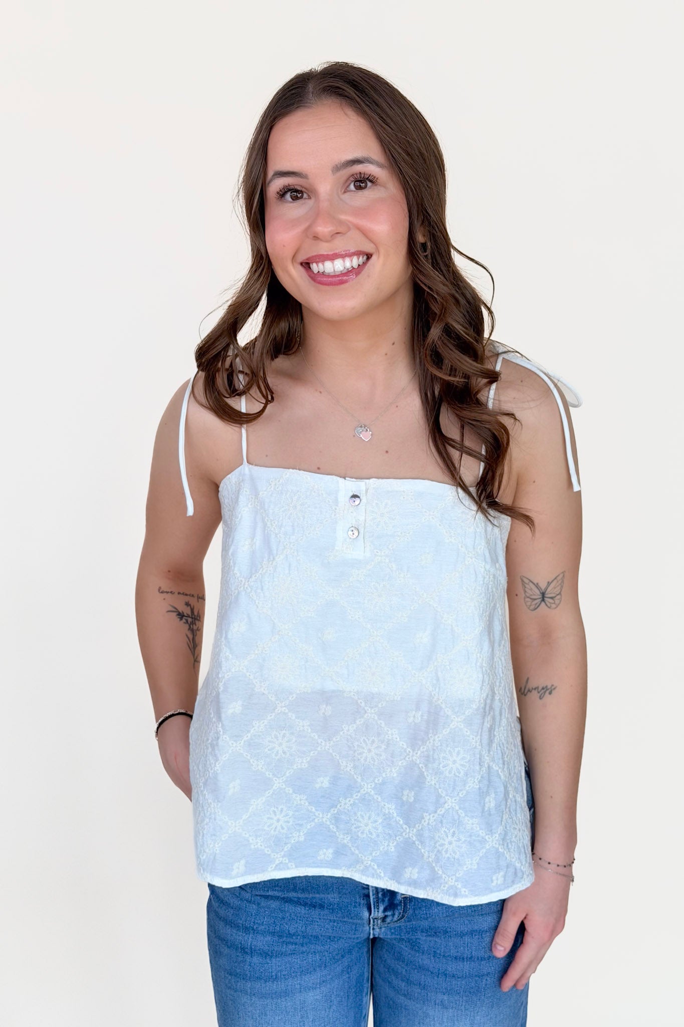 Hallie Floral Embroidered Tank