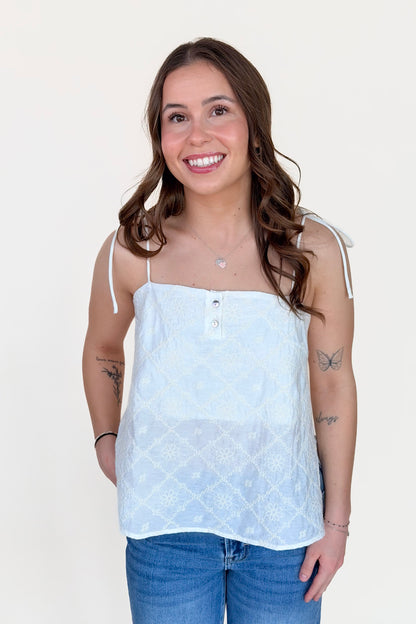 Hallie Floral Embroidered Tank