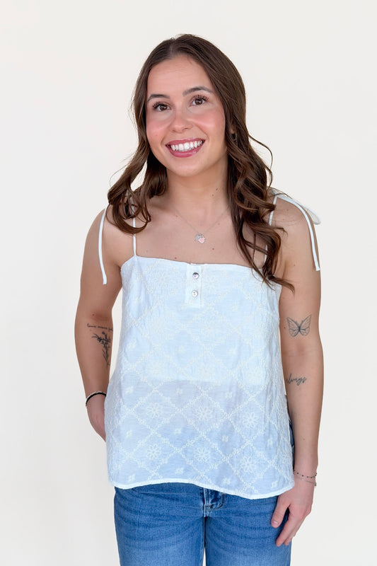 Hallie Floral Embroidered Tank