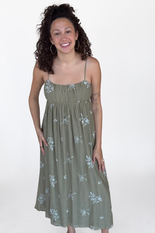 Meadow Embroidered Midi Dress