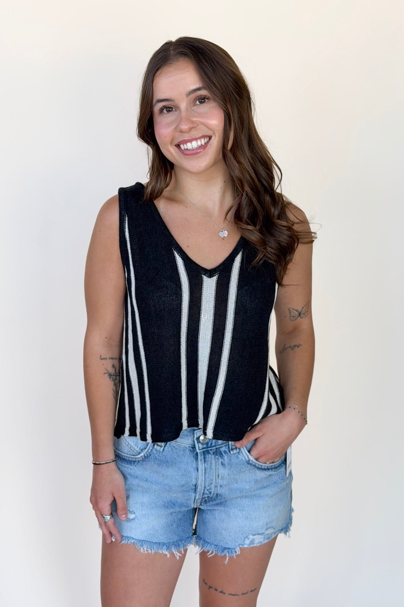 Jaci Striped Knit Top