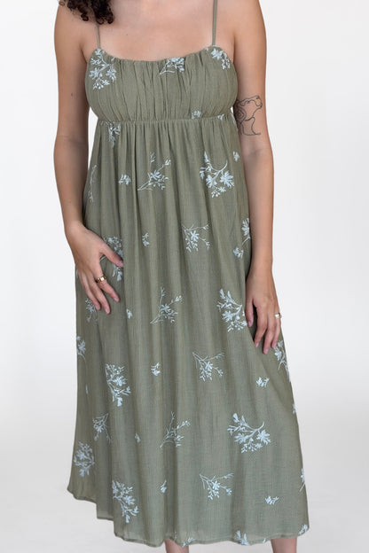 Meadow Embroidered Midi Dress