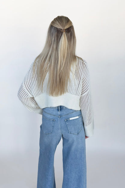 Karmen Open Knit Sweater Cardigan
