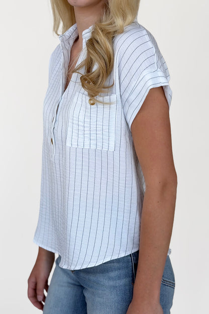 Halley Striped Collared Blouse