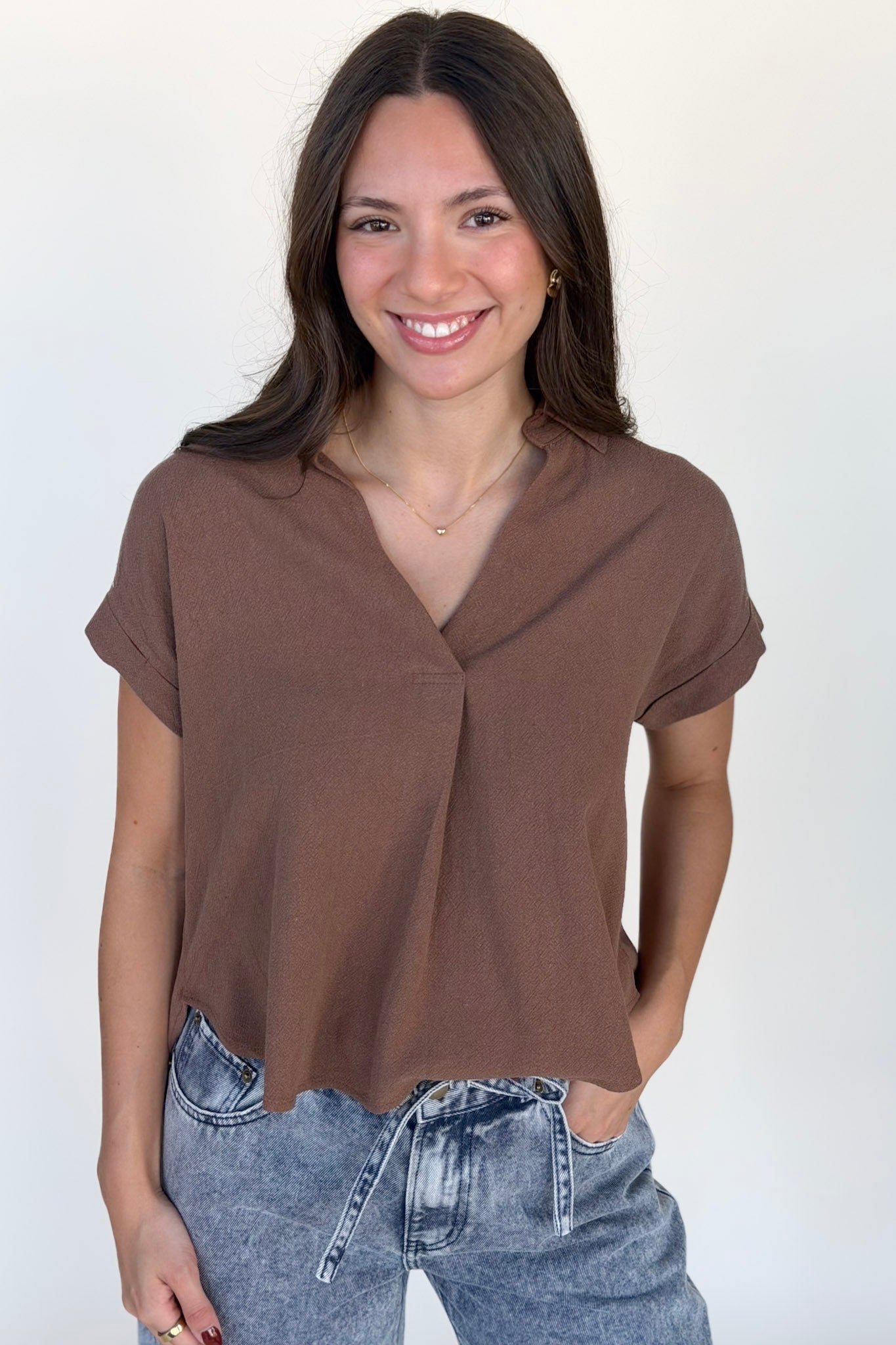 Stacy Collared Linen Top