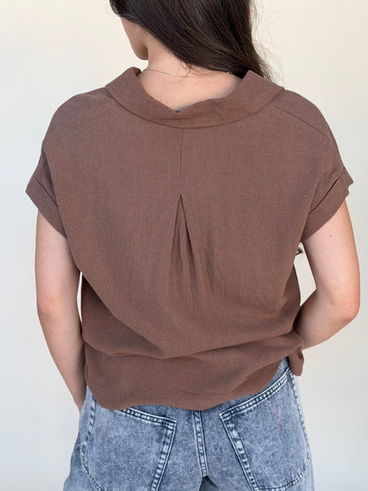 Stacy Collared Linen Top