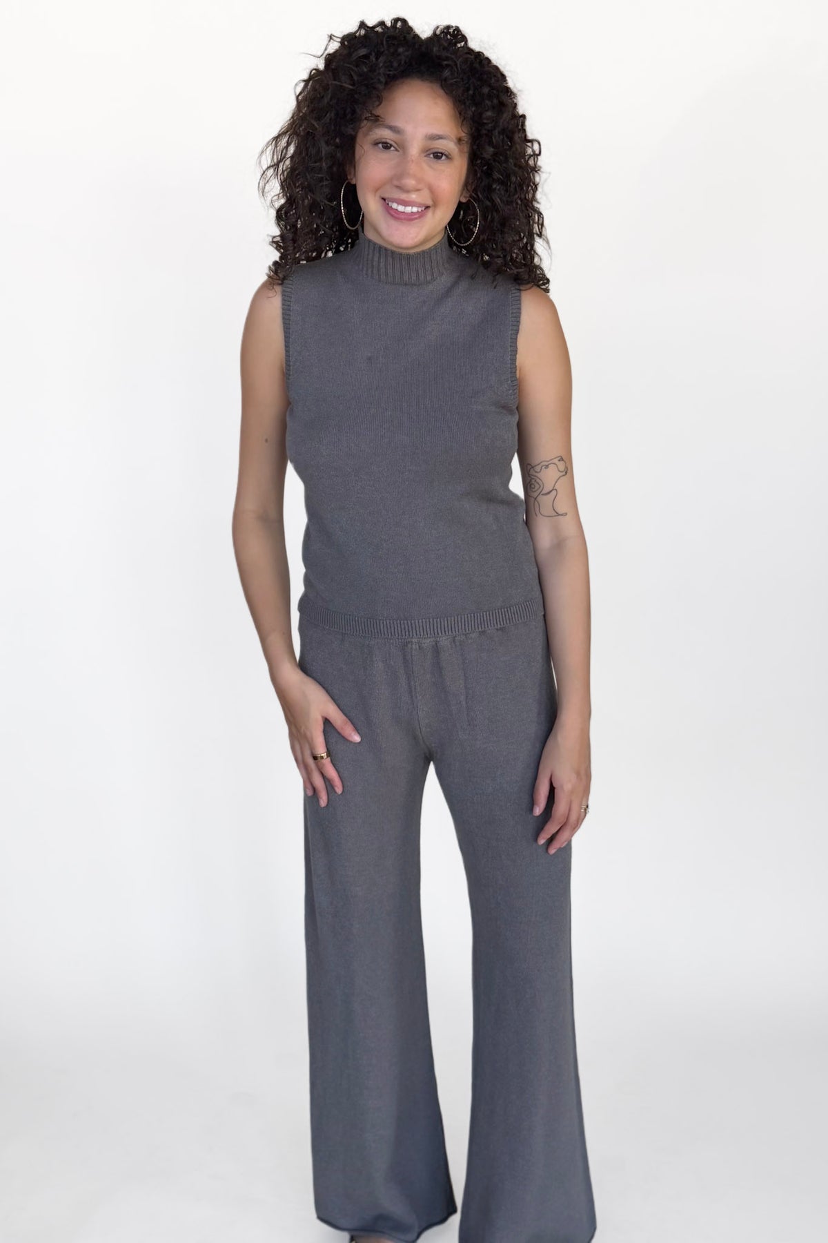 Italian Knit Mock Neck Top