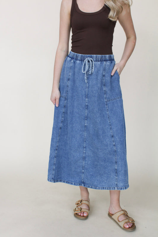 Lilly Denim Maxi Skirt