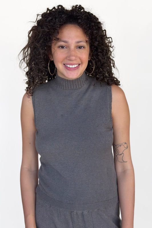 Italian Knit Mock Neck Top
