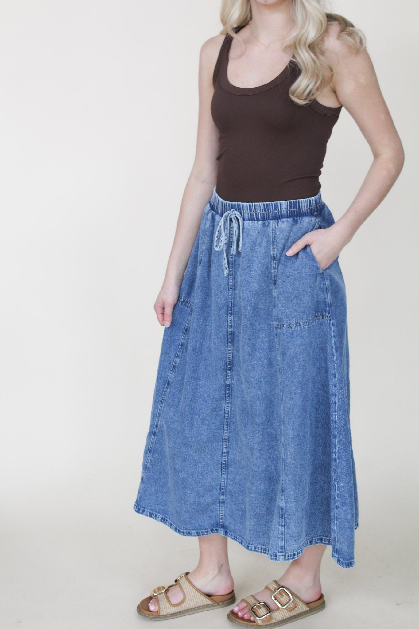 Lilly Denim Maxi Skirt