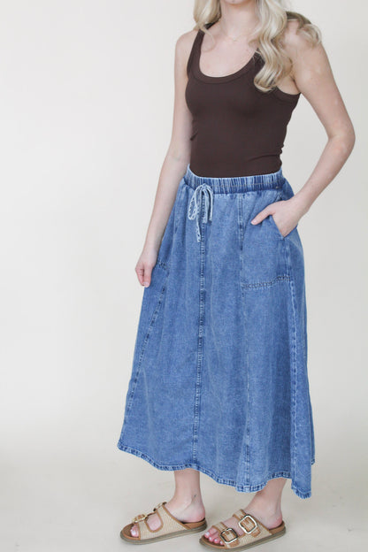 Lilly Denim Maxi Skirt