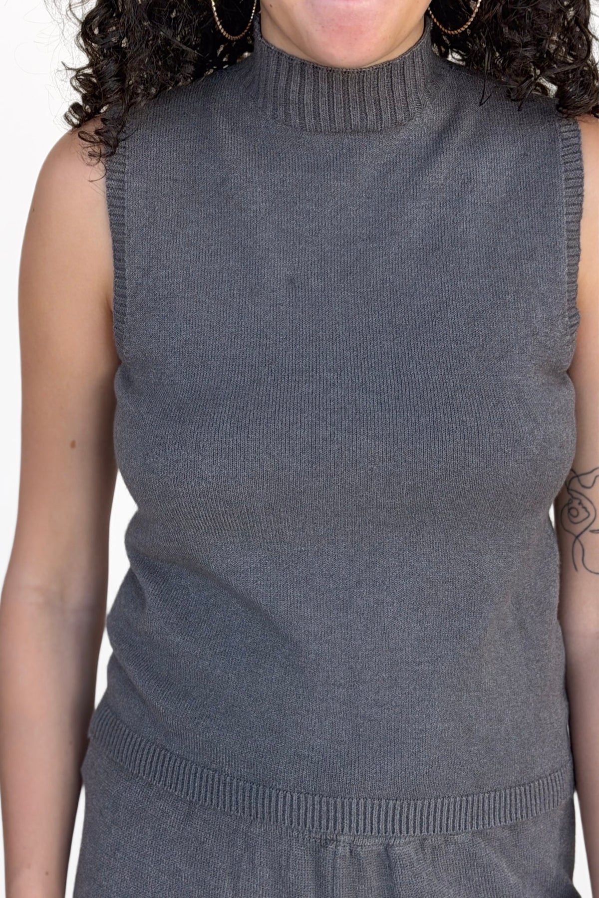 Italian Knit Mock Neck Top