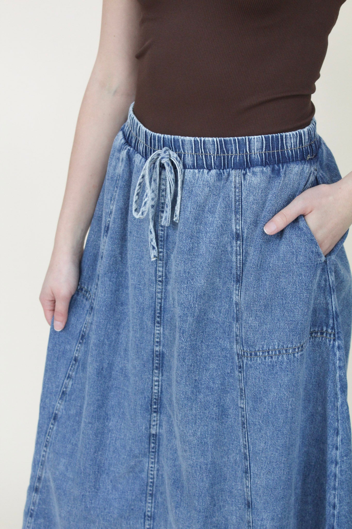 Lilly Denim Maxi Skirt