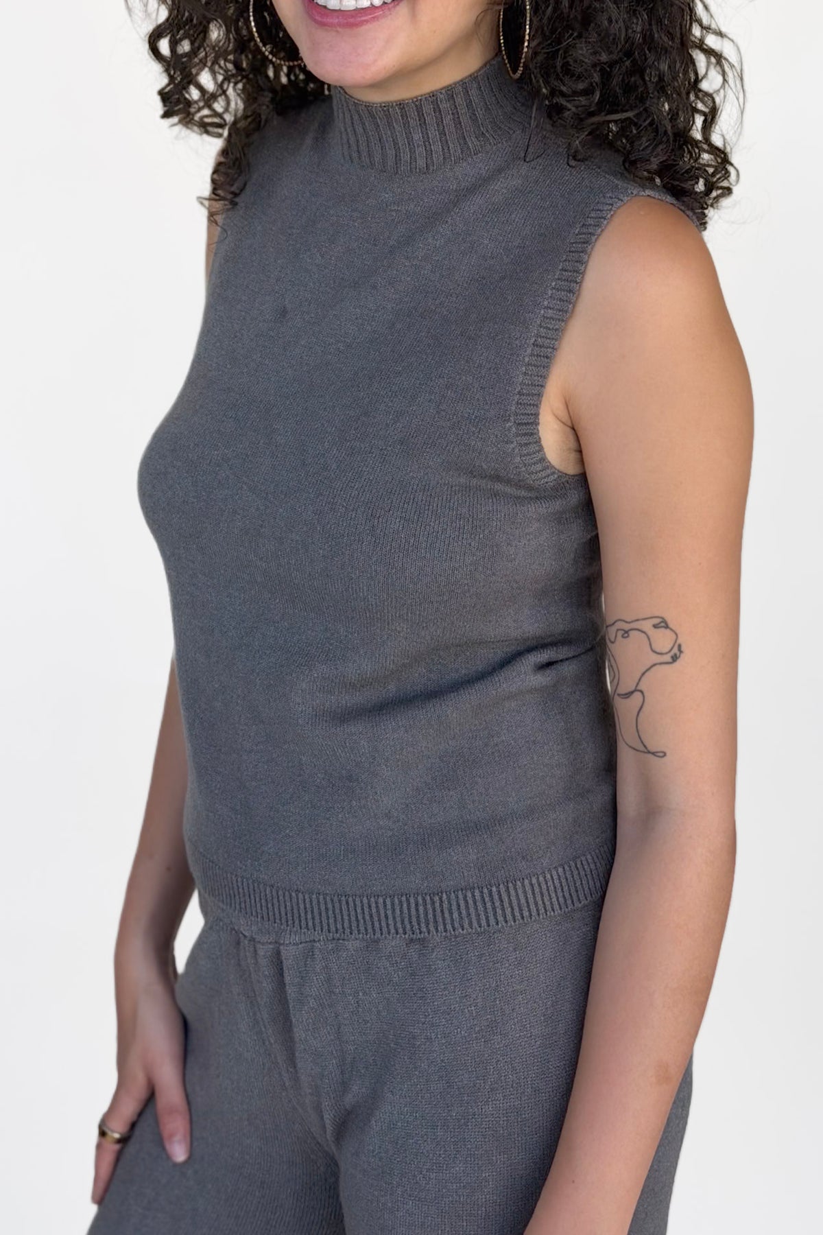 Italian Knit Mock Neck Top
