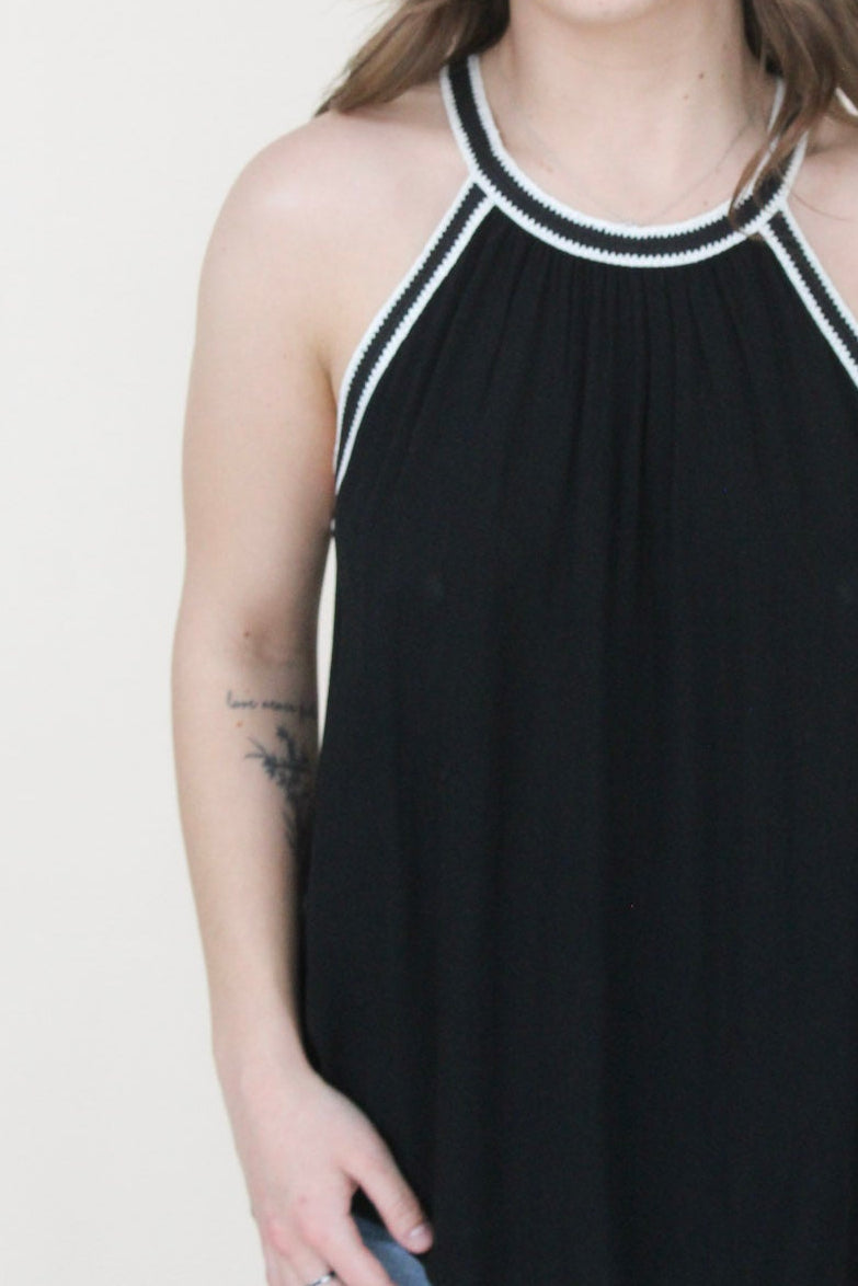 Winnie Crochet Lace Trim Halter Top