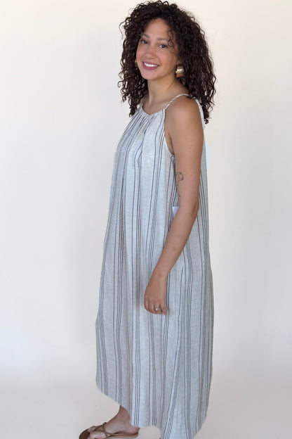 Laurel Linen Halter Maxi Dress