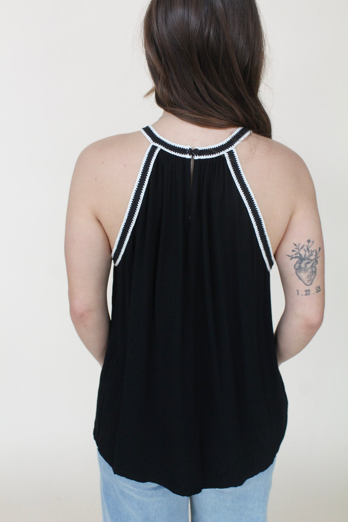Winnie Crochet Lace Trim Halter Top
