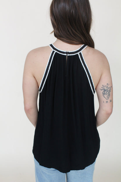 Winnie Crochet Lace Trim Halter Top