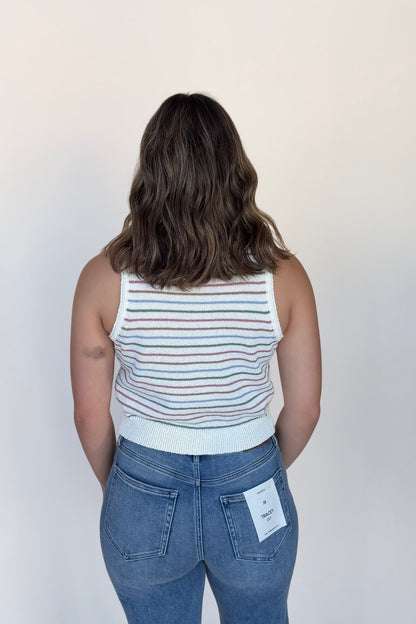 Maddy Striped Button Top