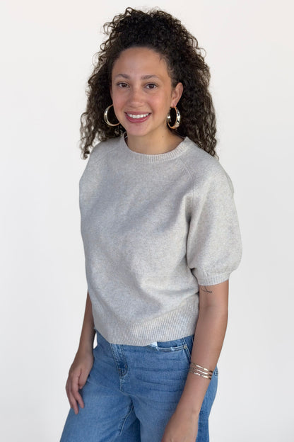 Paisley Puff Sleeve Sweater