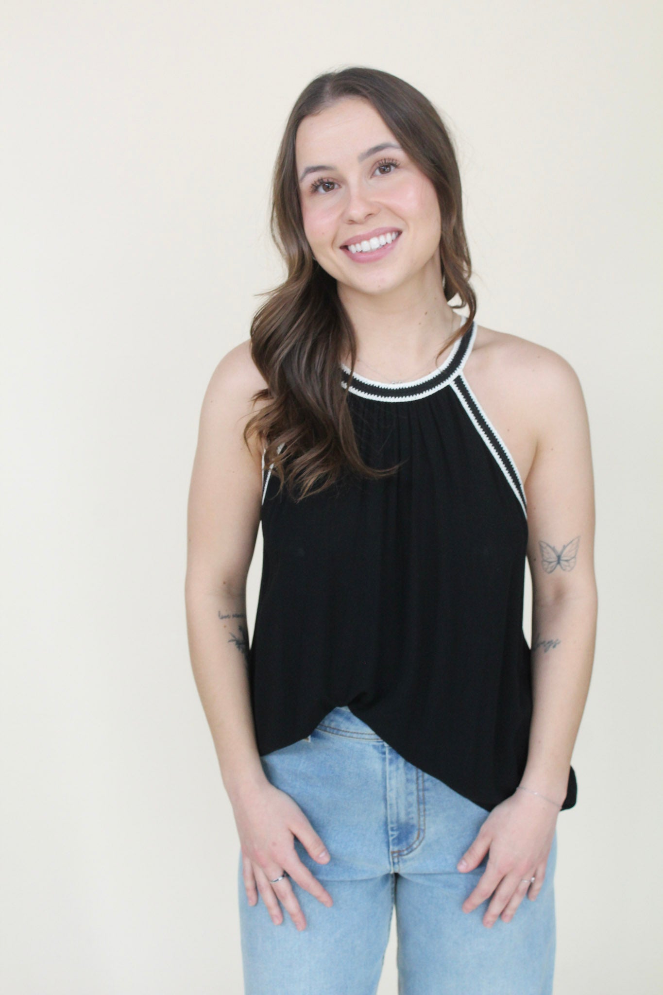 Winnie Crochet Lace Trim Halter Top