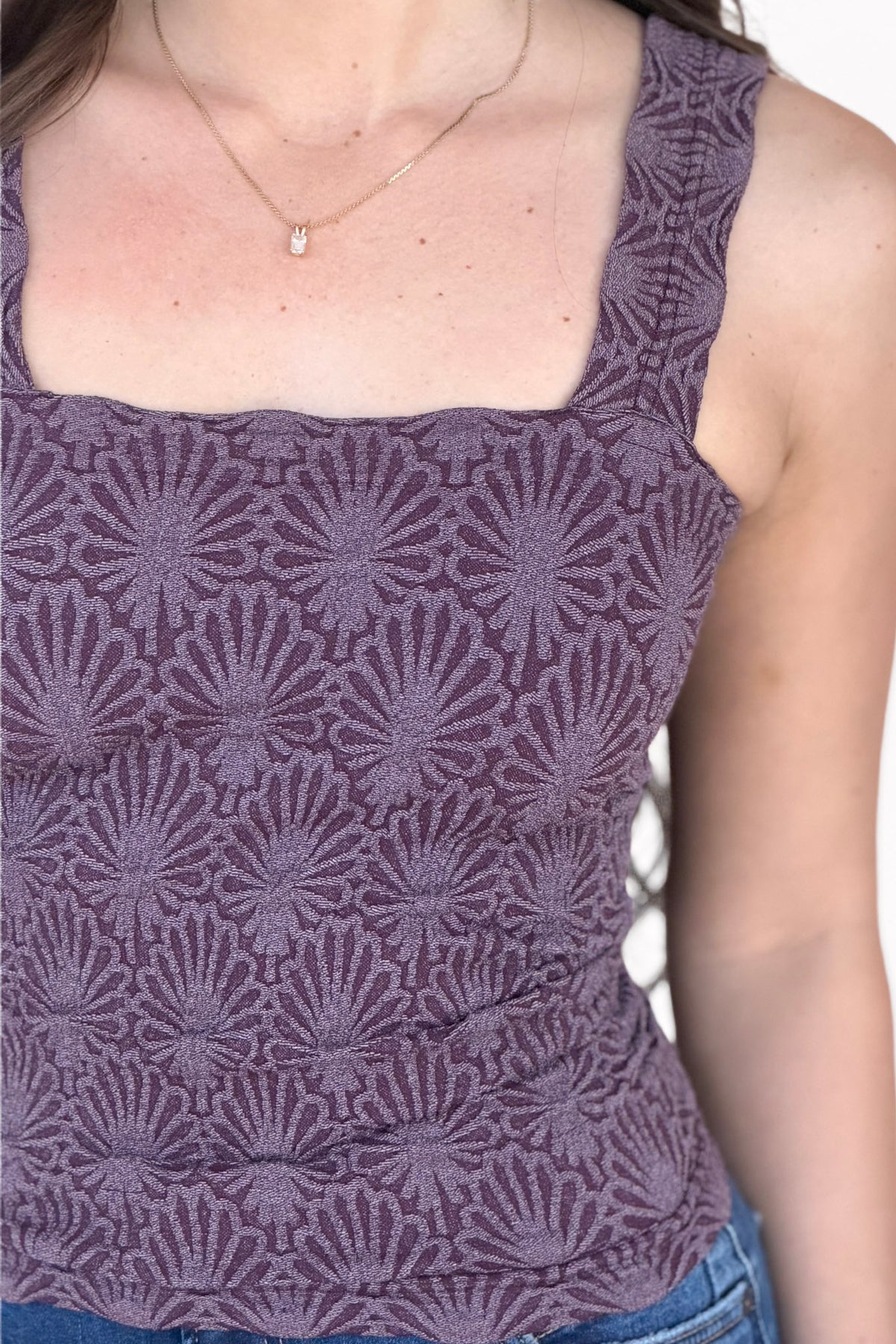 Lace Textured Square Top - more colors available
