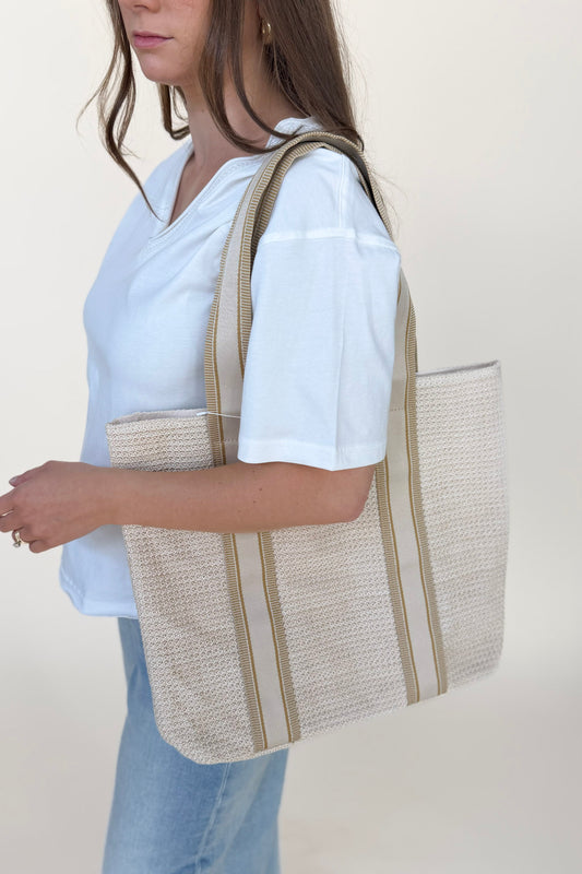 Ruby Raffia Tote Bag