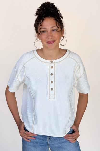 Kennedy Textured Henley Top