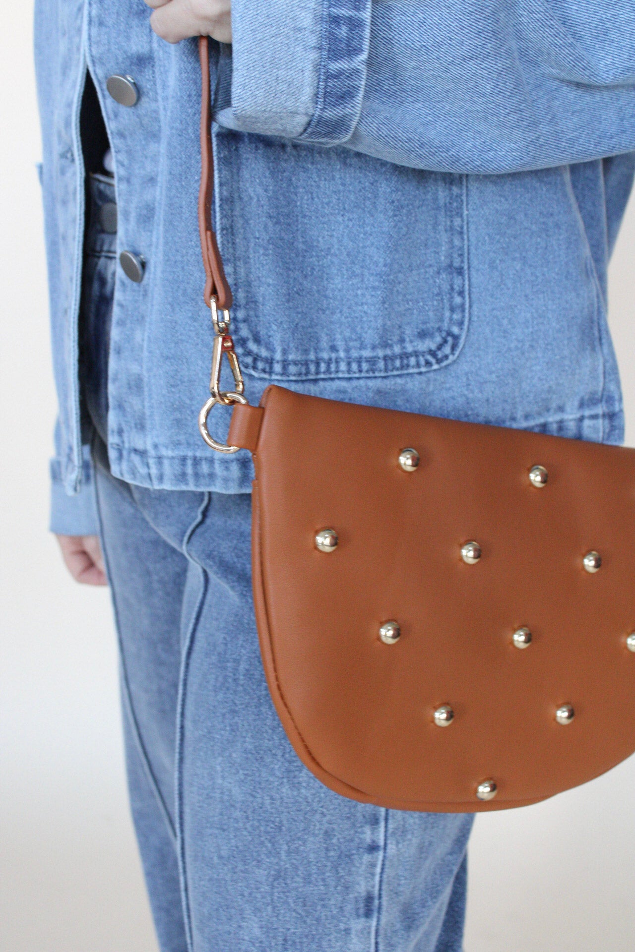 Chic Gold Studded Bum Bag