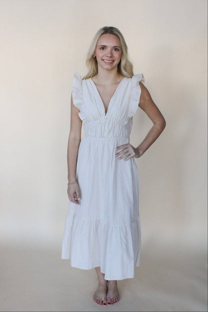 Striped Ruffle Maxi Dress