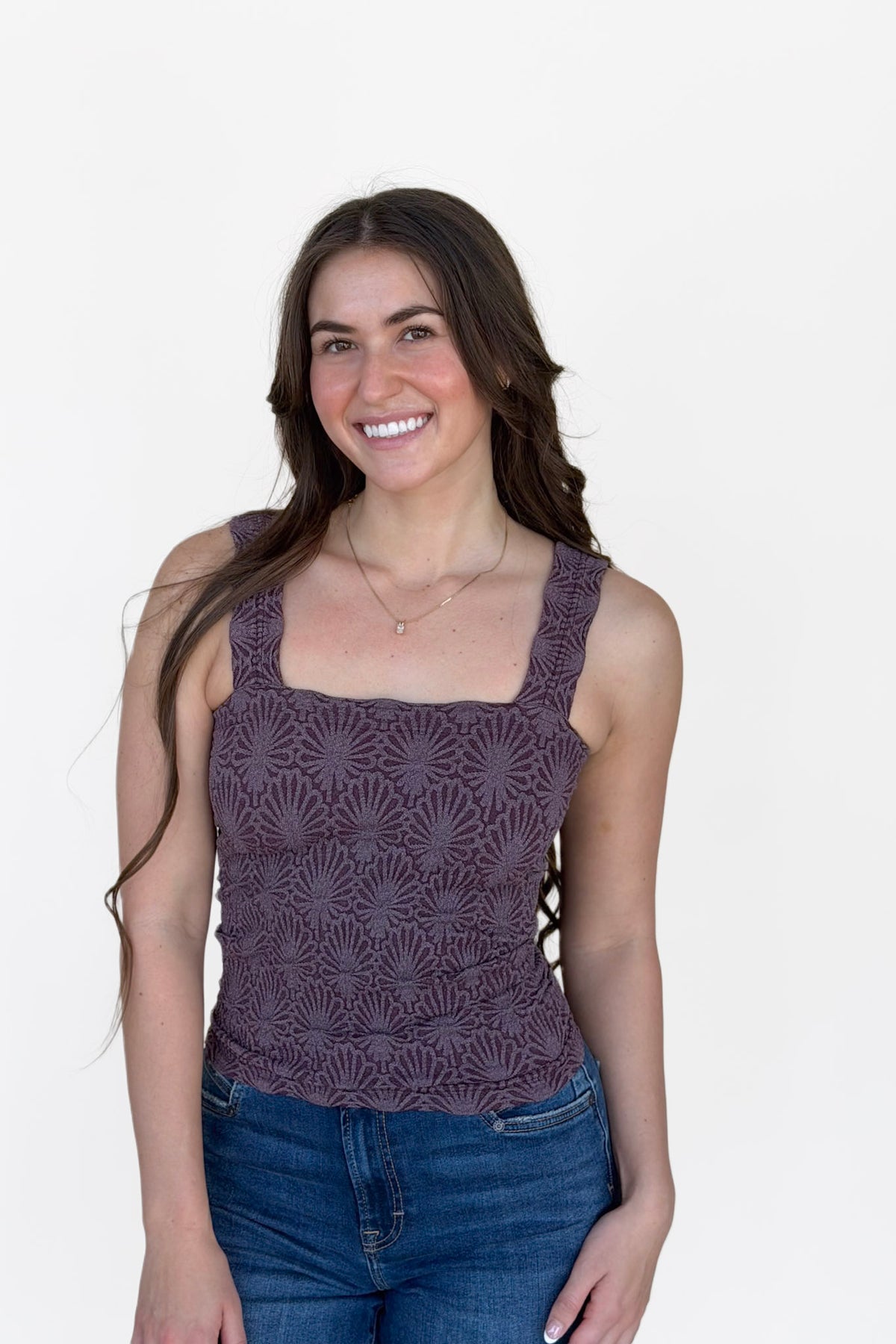 Lace Textured Square Top - more colors available