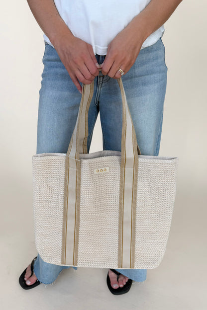 Ruby Raffia Tote Bag