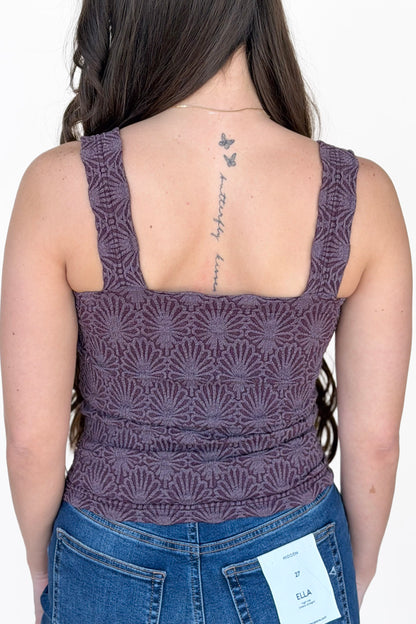 Lace Textured Square Top - more colors available